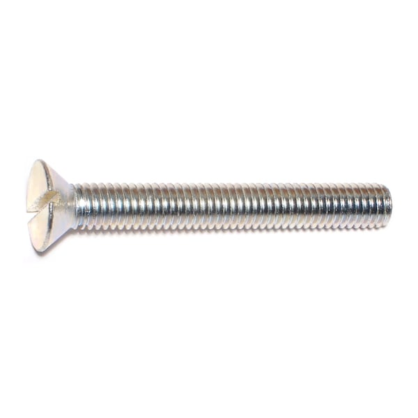 Midwest Fastener 3/18"-16 x 3 in Slotted Flat Machine Screw, Zinc Plated Steel, 8 PK 60147 - main
